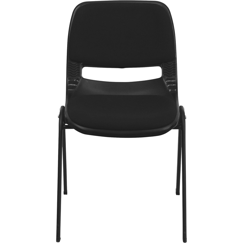 Flash Furniture Hercules Ergonomic Shell Stacking Chair in Black