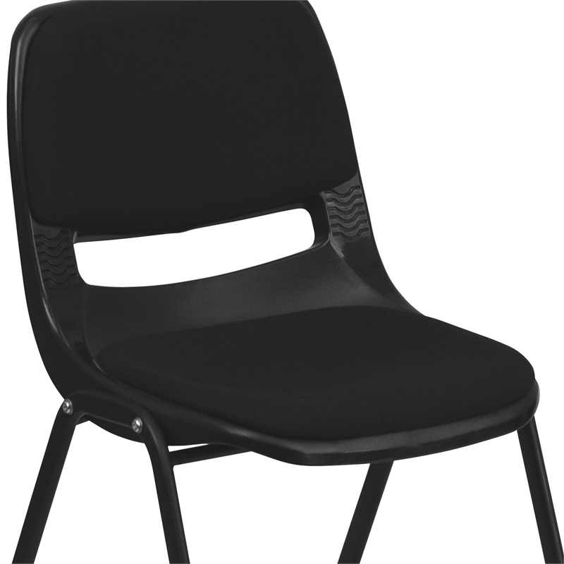 Flash Furniture Hercules Ergonomic Shell Stacking Chair in Black