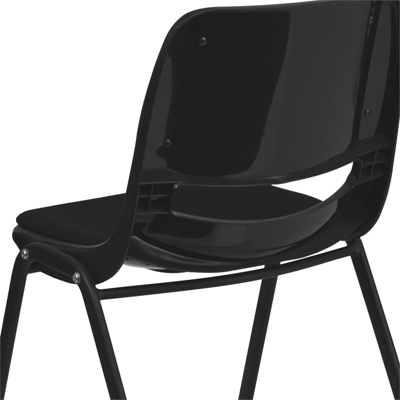 Flash Furniture Hercules Ergonomic Shell Stacking Chair in Black