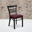 Flash Furniture Hercules Black Ladder Back Dining Chair in Burgundy