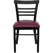 Flash Furniture Hercules Black Ladder Back Dining Chair in Burgundy