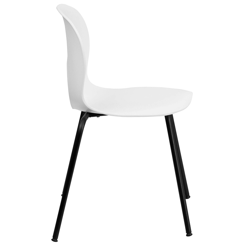 Flash Furniture Hercules Plastic Designer Back Stacking Chair in White