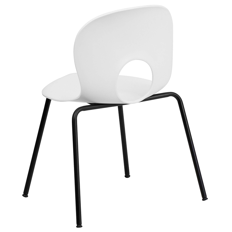 Flash Furniture Hercules Plastic Designer Back Stacking Chair in White