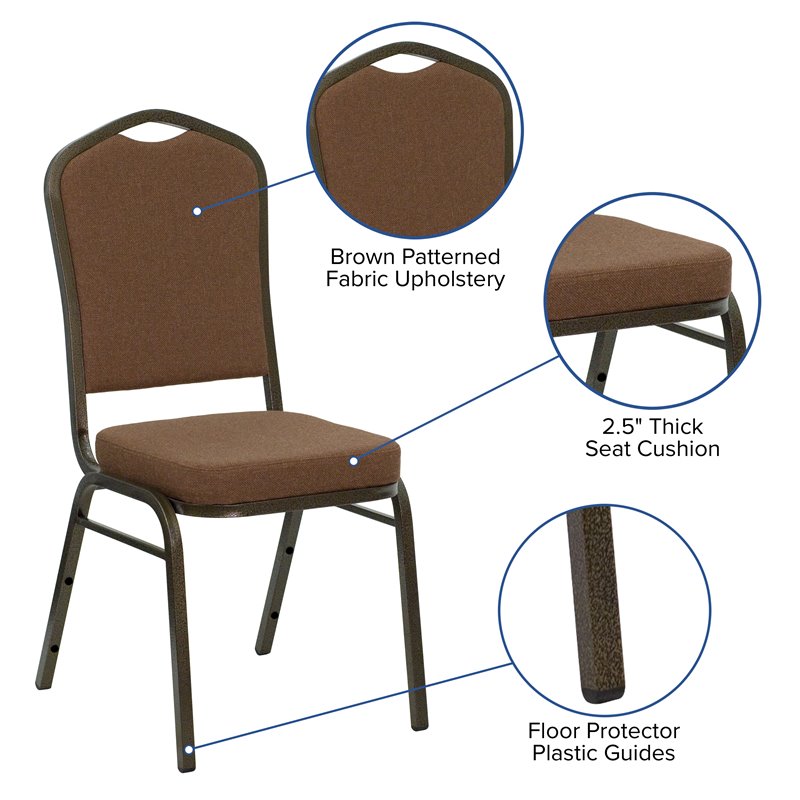 Flash Furniture Hercules Stacking Banquet Stacking Chair in Coffee