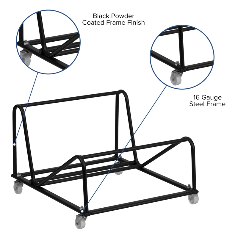 Flash Furniture Hercules High Density Stack Chair Dolly in Black