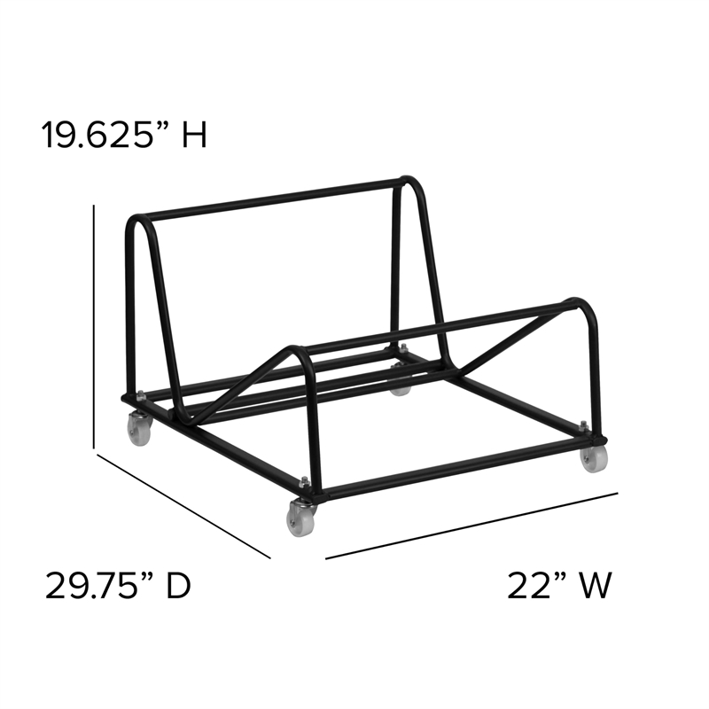 Flash Furniture Hercules High Density Stack Chair Dolly in Black