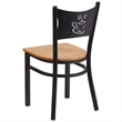 Flash Furniture Hercules Black Back Metal Dining Chair in Mahogany