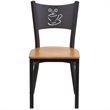 Flash Furniture Hercules Black Back Metal Dining Chair in Mahogany