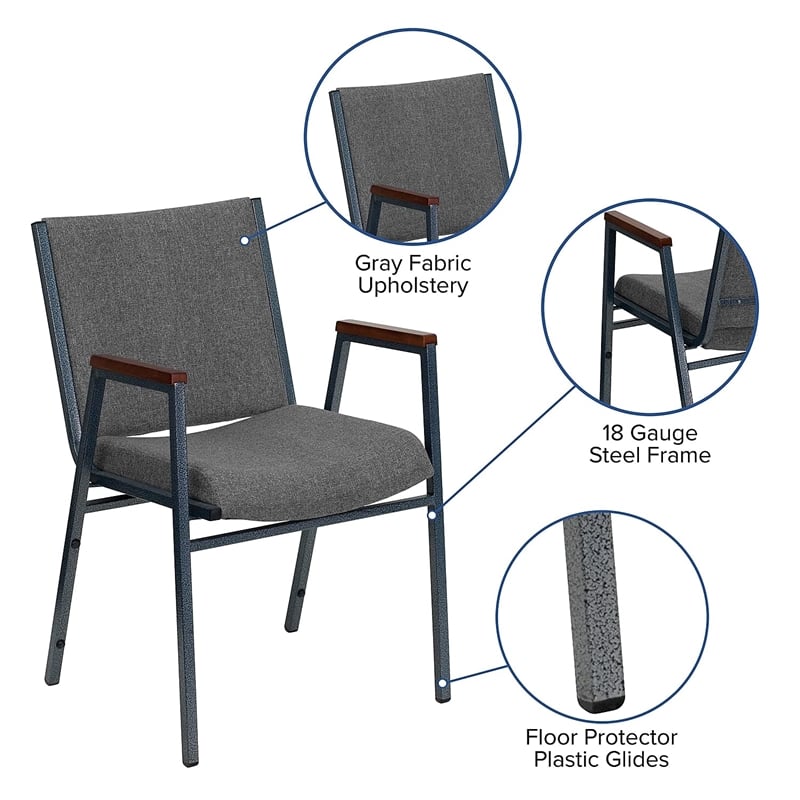 Flash Furniture Hercules Upholstered Stacking Chair in Gray