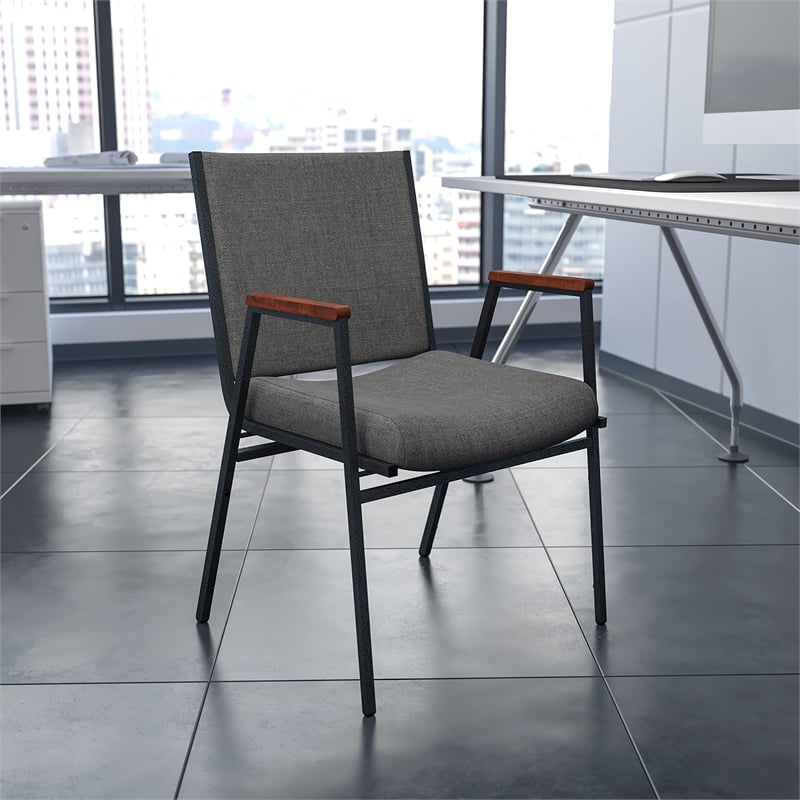 Flash Furniture Hercules Upholstered Stacking Chair in Gray
