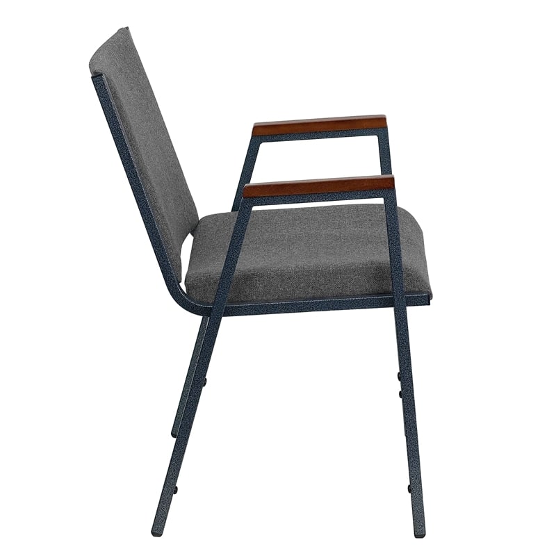 Flash Furniture Hercules Upholstered Stacking Chair in Gray
