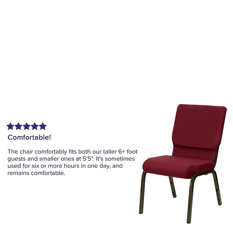 Flash Furniture Hercules Church Stacking Guest Chair in Burgundy