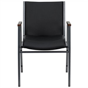 flash furniture hercules upholstered stacking chair in black vinyl