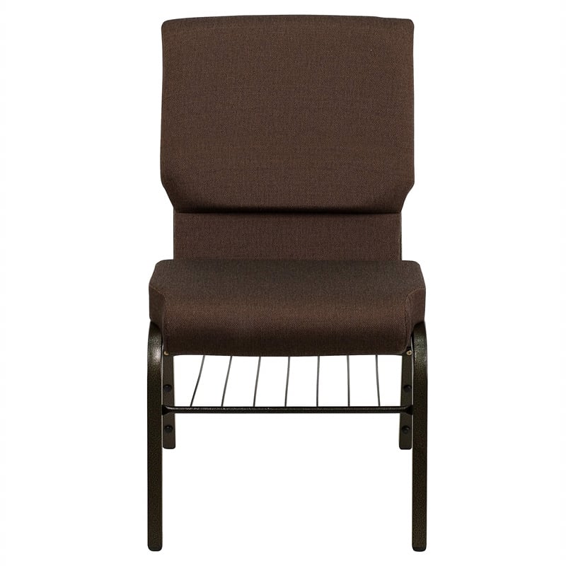 Flash Furniture Hercules Church Stacking Guest Chair in Brown