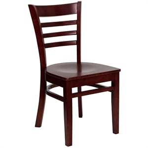 Flash Furniture Hercules Dining Chair in Mahogany with Burgundy Seat