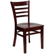 Flash Furniture Hercules Dining Chair in Mahogany with Burgundy Seat
