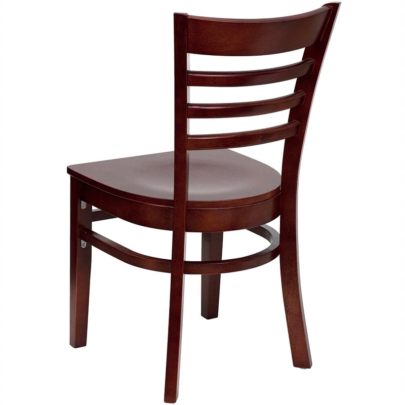Flash Furniture Hercules Dining Chair in Mahogany with Burgundy Seat