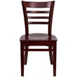 Flash Furniture Hercules Dining Chair in Mahogany with Burgundy Seat