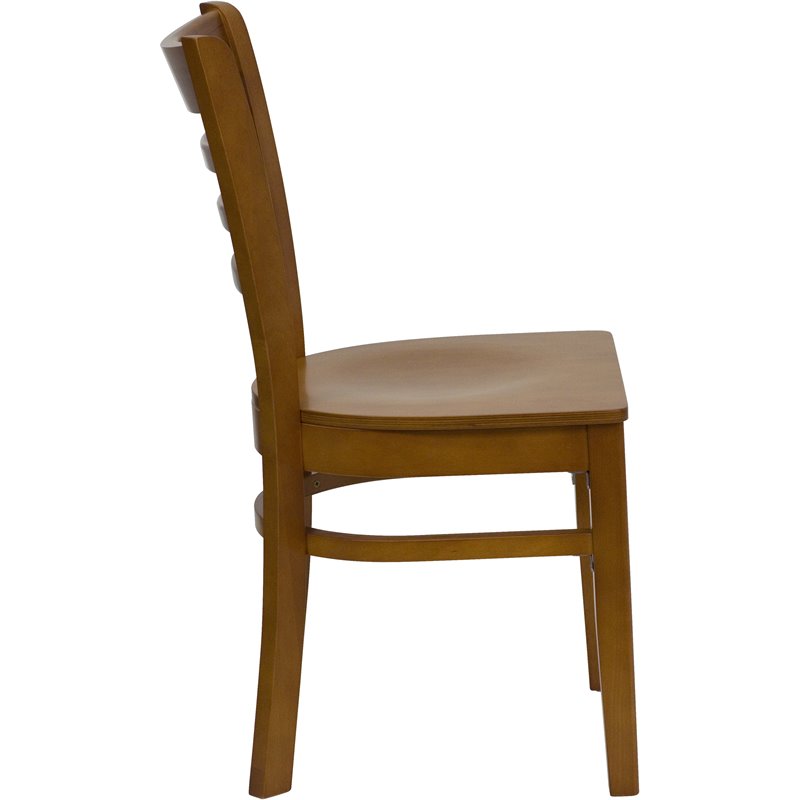 Flash Furniture Hercules Ladder Back Restaurant Dining Chair in Cherry