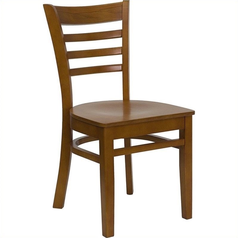Flash Furniture Hercules Ladder Back Restaurant Dining Chair in Cherry
