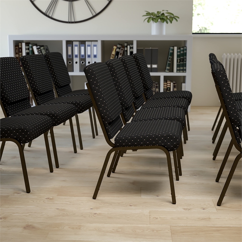 Flash Furniture Hercules Stacking Church Stacking Guest Chair in Black