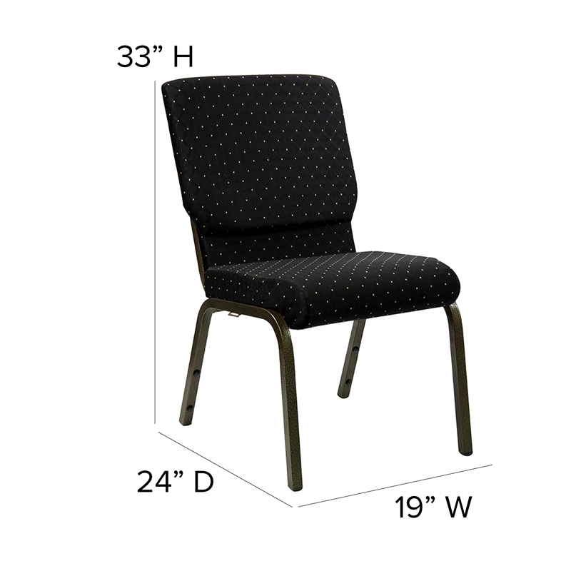 Flash Furniture Hercules Stacking Church Stacking Guest Chair in Black