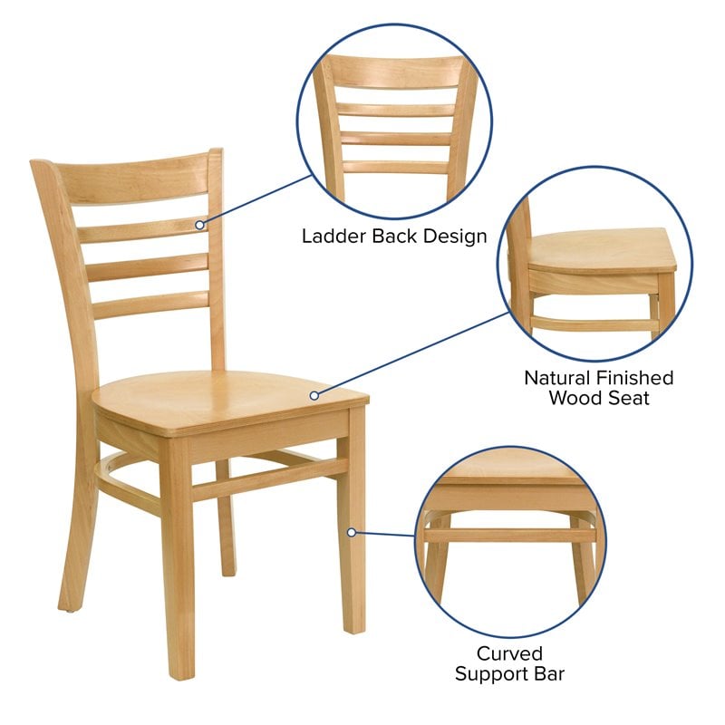 Flash Furniture Hercules Series Restaurant Dining Chair in Natural