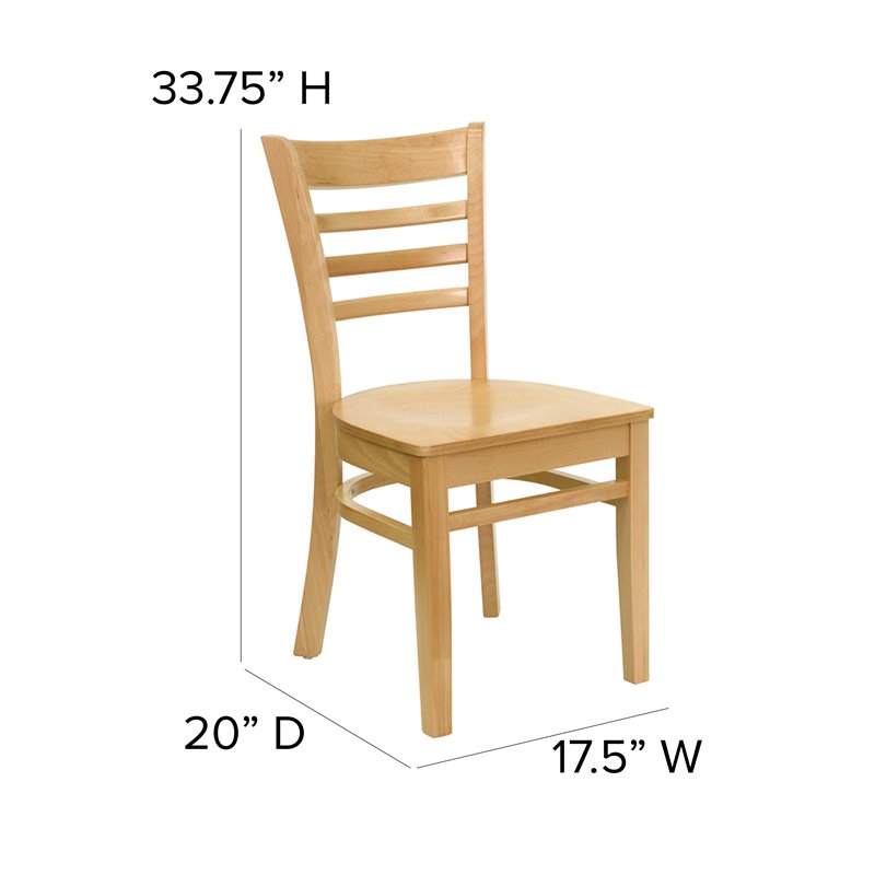 Flash Furniture Hercules Series Restaurant Dining Chair in Natural
