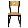 Flash Furniture Hercules Black Circle Back Dining Chair in Natural