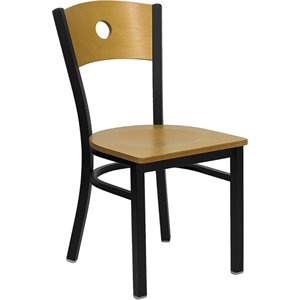 flash furniture hercules black circle back dining chair in natural