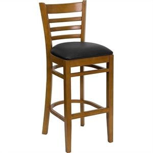 Flash Furniture Hercules Series 31&quot Ladder Back Bar Stool in Cherry