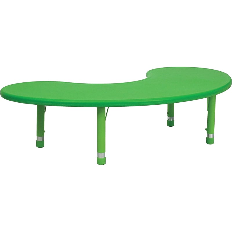 Flash Furniture Height Adjustable Half-moon Activity Table in Green