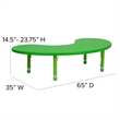 Flash Furniture Height Adjustable Half-moon Activity Table in Green