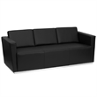 Flash Furniture Hercules Trinity Leather Reception Sofa in Black