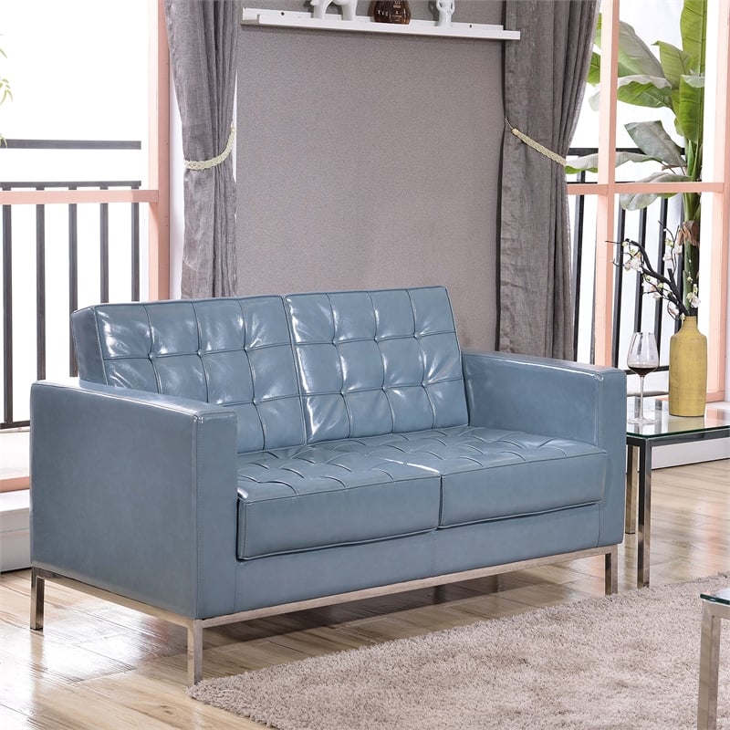 Flash Furniture Hercules Lacey Series Contemporary Love Seat in Black