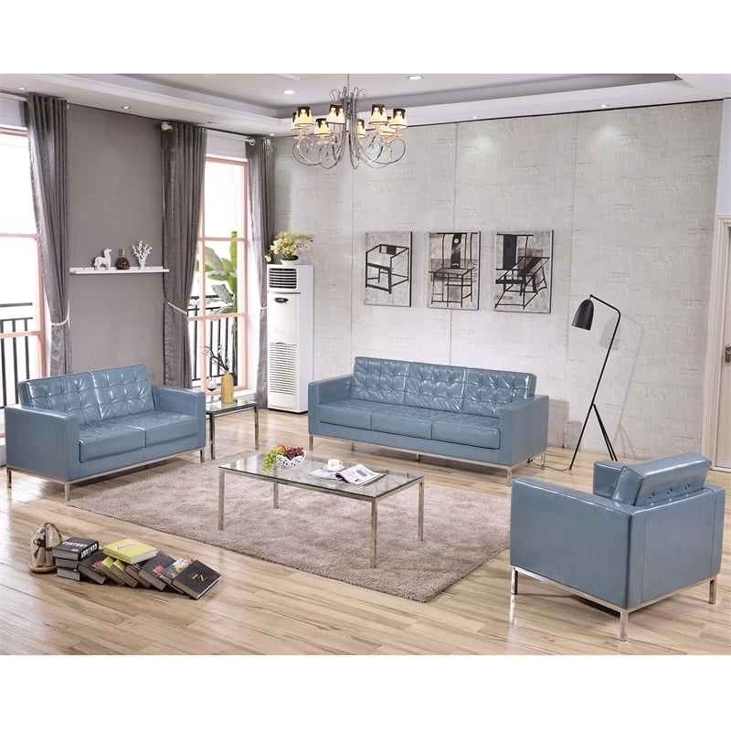 Flash Furniture Hercules Lacey Series Contemporary Love Seat in Black