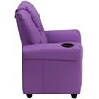 Flash Furniture Vinyl Kid Recliner with Cup Holder & Headrest in Lavender Purple
