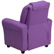 Flash Furniture Vinyl Kid Recliner with Cup Holder & Headrest in Lavender Purple