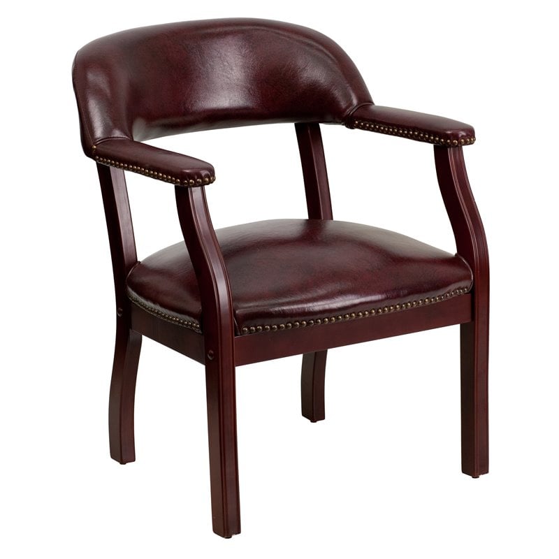 Flash Furniture Luxurious Conference Guest Chair in Burgundy