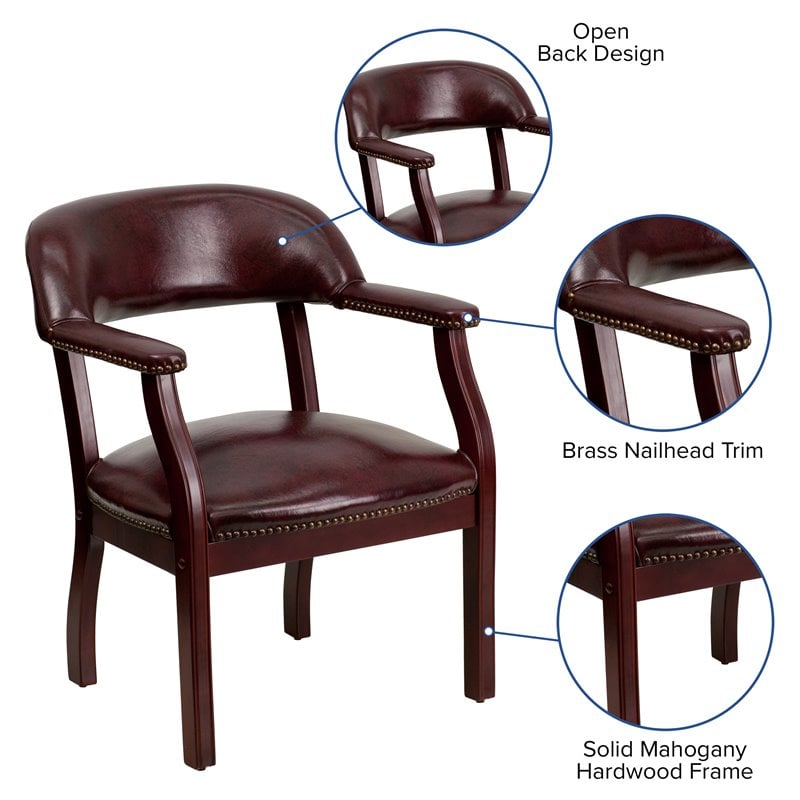 Flash Furniture Luxurious Conference Guest Chair in Burgundy