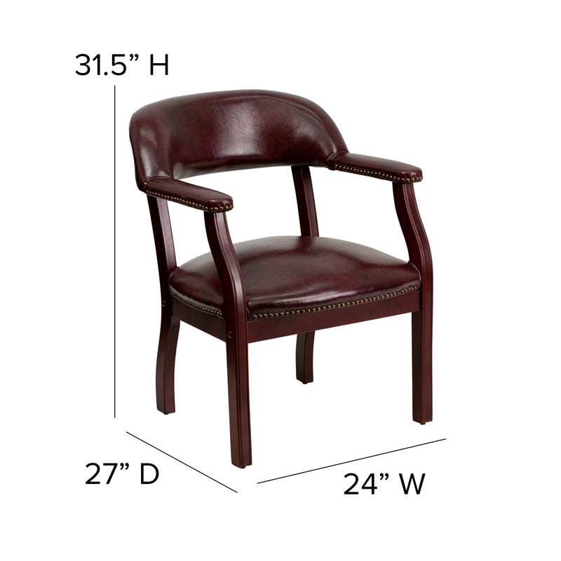 Flash Furniture Luxurious Conference Guest Chair in Burgundy