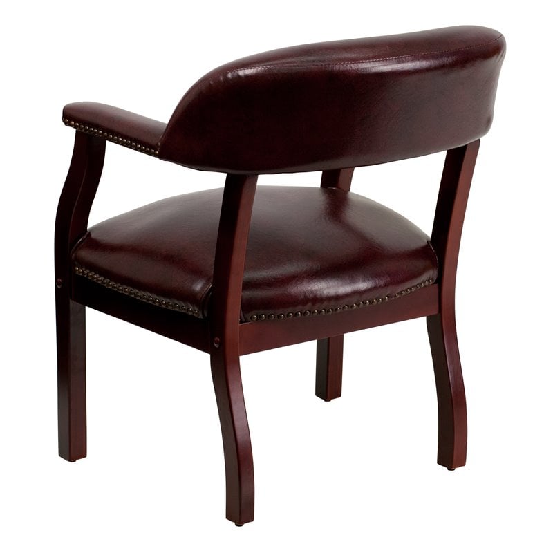 Flash Furniture Luxurious Conference Guest Chair in Burgundy