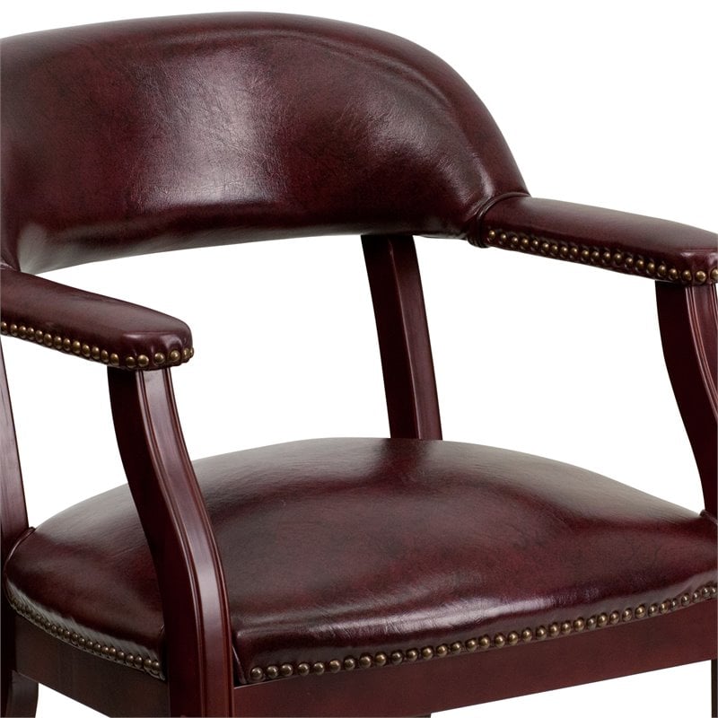 Flash Furniture Luxurious Conference Guest Chair in Burgundy