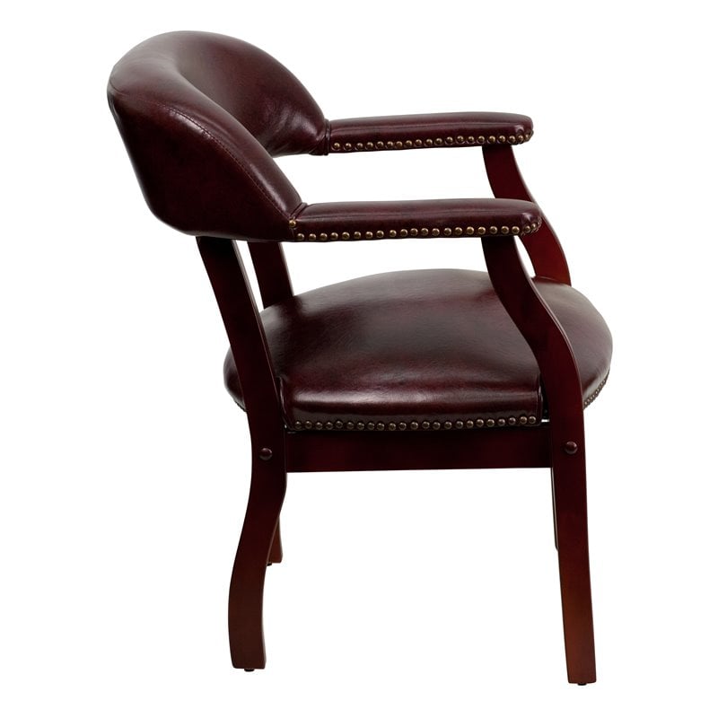 Flash Furniture Luxurious Conference Guest Chair in Burgundy