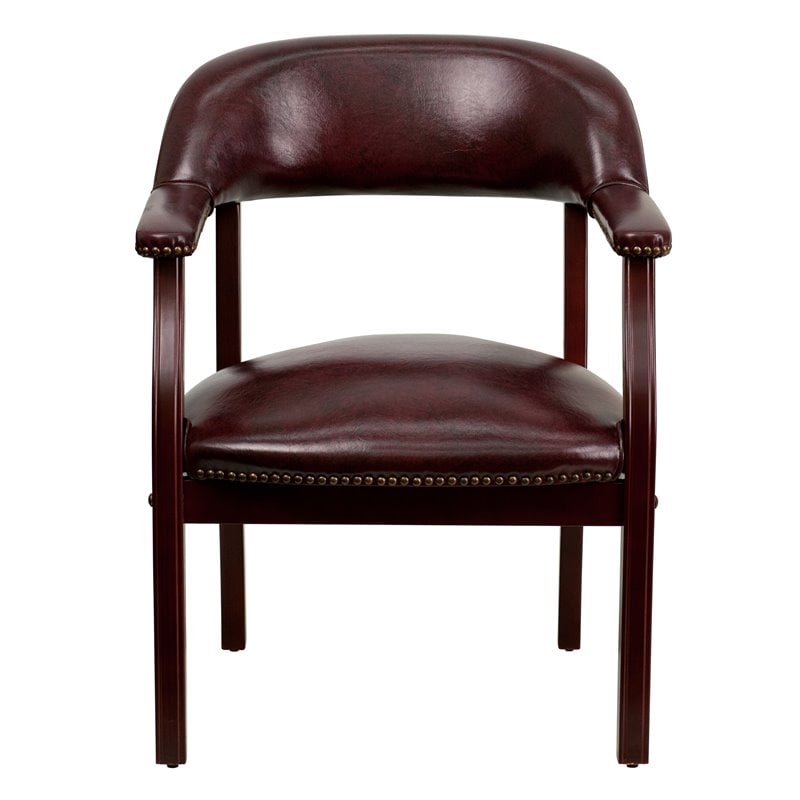 Flash Furniture Luxurious Conference Guest Chair in Burgundy