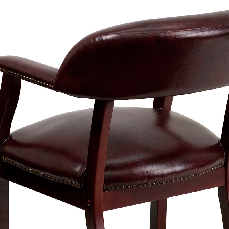 Flash Furniture Luxurious Conference Guest Chair in Burgundy