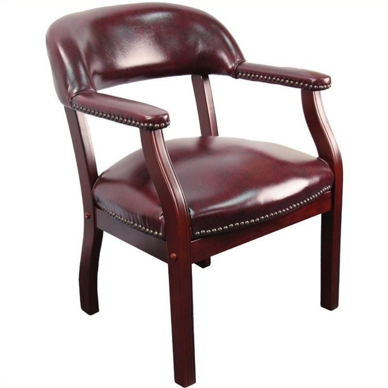 Flash Furniture Luxurious Conference Guest Chair in Burgundy