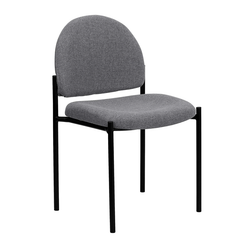 Flash Furniture Stacking Side Stacking Chair in Black and Gray