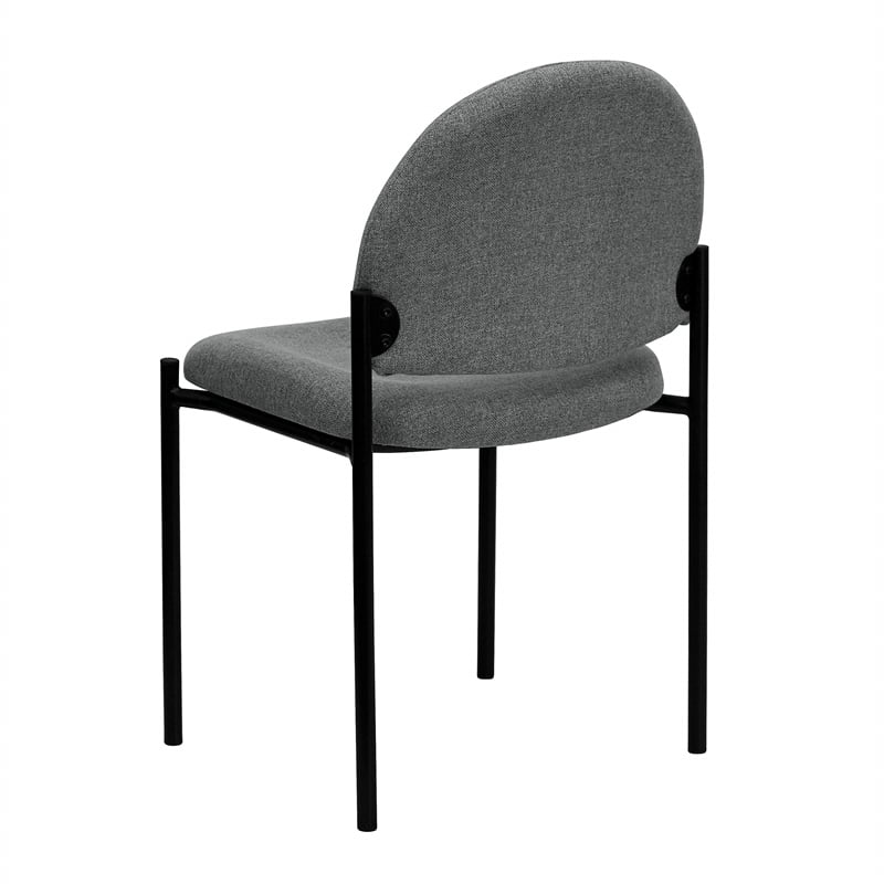 Flash Furniture Stacking Side Stacking Chair in Black and Gray