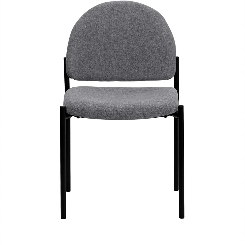 Flash Furniture Stacking Side Stacking Chair in Black and Gray